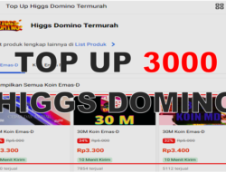 [Lengkap] Top Up Higgs Domino 3000 Pulsa Telkomsel, XL, Tri, Dana